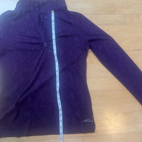 Eddie Bauer Womens Purple Paisley 1/2 Zip Long Sleeve Pullover, Size Medium - Picture 11 of 12